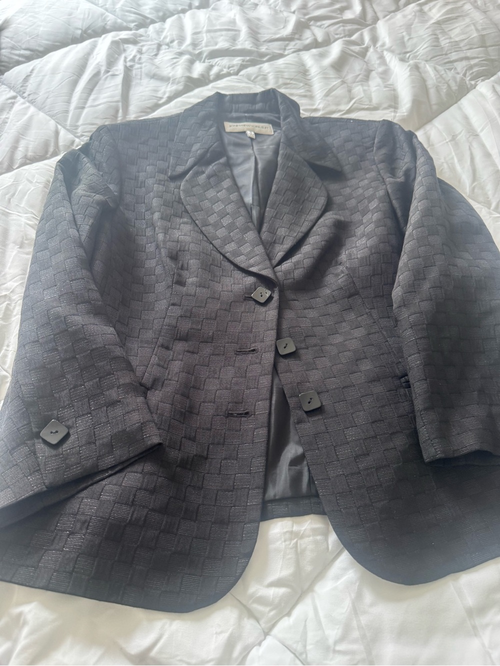 Jones New York Black Textured Women's Blazer